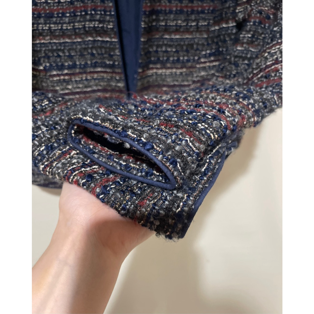 LOFT Navy Red Tweed Blazer Women's Size 2 - Picture 6 of 10
